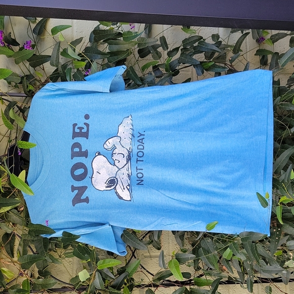 Snoopy- Nope. Not Today with BONUS socks Blue Cotton Blend Tshirt Unisex Size M - Picture 2 of 8